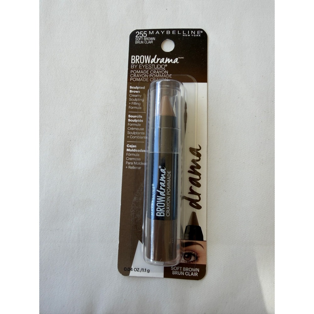Maybelline Brow Drama Pomade Crayon 255 Soft Brown EyeStudio Sculpting Pencil
